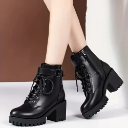 Women's Fashion Chunky Heel Ankle Boots