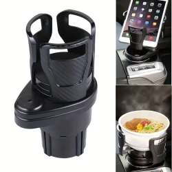 Adjustable Car Cup Holder Expander - Dual Cup Holder with Phone Holder and Aromatherapy Organizer