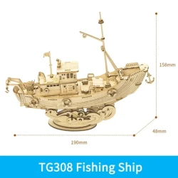 Adventure Sail Wooden Ship Puzzle Model