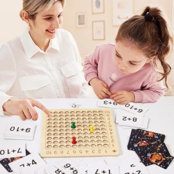 Multiplication Wooden Board Game Kids Learning Educational Toy