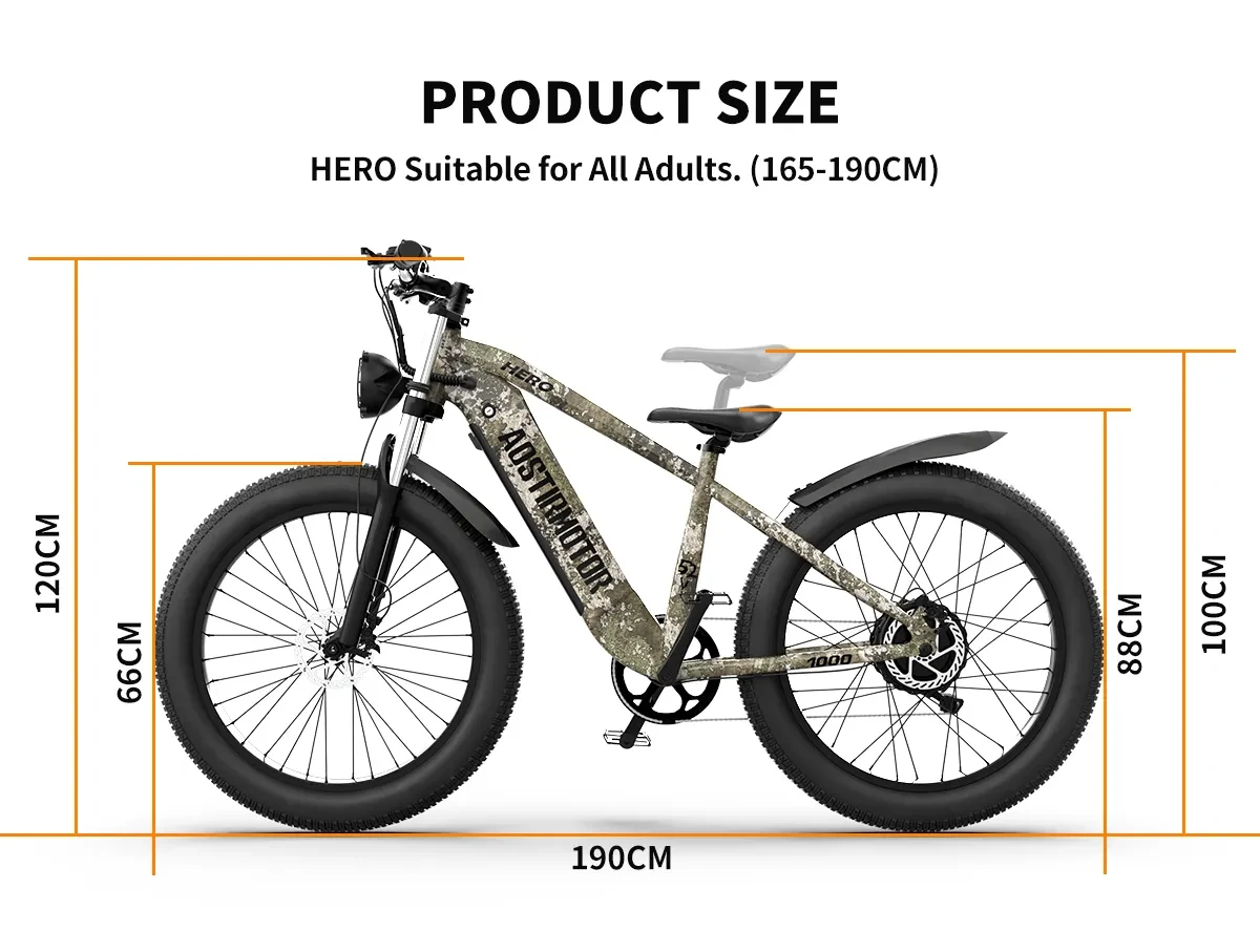 52V All-Terrain E-Bike 26x4.0 Fat Tire Electric Bike 20 AH Extended-Range Battery & Hydraulic Disc Brakes