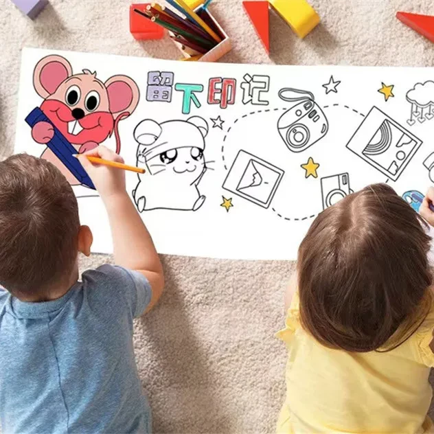 Children's colouring drawing roll sticker