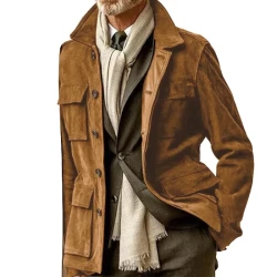 Men's Suede Big Pocket Jacket