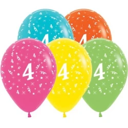 Balloons Age 4 Tropical Assortment  - Pack of 25