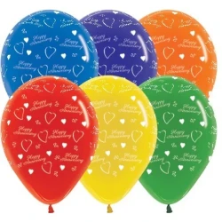 30cm Anniversary Jewel Crystal Assortment Latex Balloons - Pack of 25