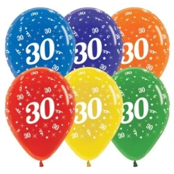 Balloons Age 30 Jewel Crystal Assortment  - Pack of 25