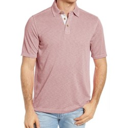 Men's Casual Cotton Polo Shirt with Contrast Lapel - Short Sleeve