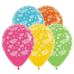 30cm Birthday Girl Tropical Assortment - Pack of 25