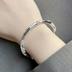 Silver Push-pull Bangle For Girls