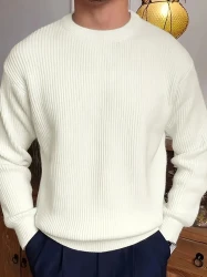 Men's Classic Solid Color Knit Pullover