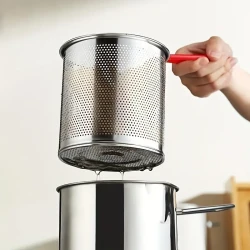 Stainless Steel Mini Fryer Pot with Oil Filter Basket - Induction Compatible, Portable & Energy-Saving