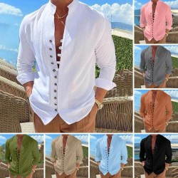 Men's Shirt Linen Shirt Summer Shirt Elegant Button Up Shirt Casual