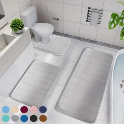 3pcs Luxurious Memory Foam Bath Mats