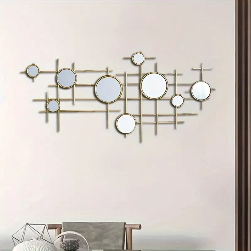 Modern Light Luxury Iron Art Hanging Mirror - Wall Decoration