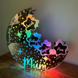 Personalized Moon Star Family Mirror Lamp