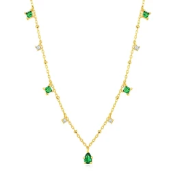 Generous water drop emerald zircon necklace