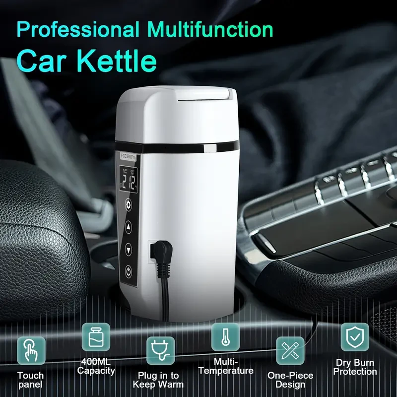12V/24V Car Electric Kettle - Portable Travel Water Boiler & Heater