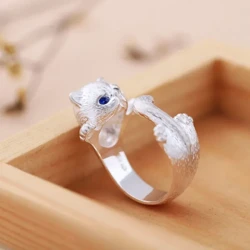 Cat Opening Rings For Women Trendy Silver