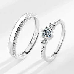 Diamond-set Couple Rings