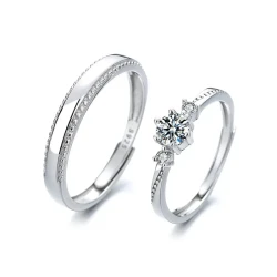 Diamond-set Couple Rings