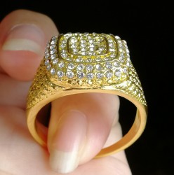 Gold-plated Micro Inlaid Zircon Ring