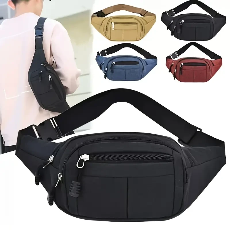 Simple Solid Color Waist Bag - Fashion Crossbody and Sports Bag