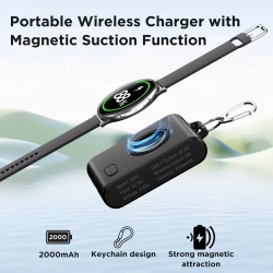 2000mAh Magnetic Keychain Watch Charger - Ultra-Compact Portable Emergency Mini Power Bank