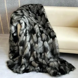 Regal Peacock Fur Blanket
