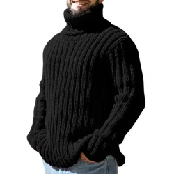 Men's Casual Turtleneck Slim Fit Knit Sweater