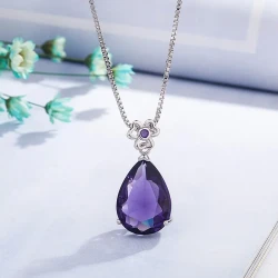 Amethyst Elegance Teardrop Necklace