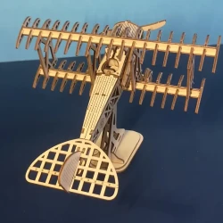 3D Wooden Bi-Plane Model Kit - Handcrafted DIY Puzzle