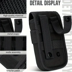 Cell Phone Holster Pouch with Molle Attachment and US Flag Patch