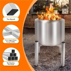 Uniflasy 15-27 Inch Firepit Stand for Smokeless Fire Pits