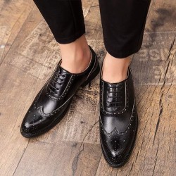Men's Brogue Carved Leather Shoes