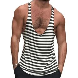 Casual Striped Deep V Neck Tank Top