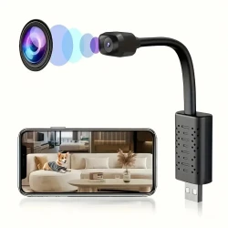 Mini USB Camera 1080P, Nanny Cam Full HD with Night Vision Motion Activation for Indoor Outdoor Covert Security Cameras