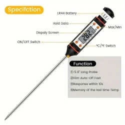 1PC Digital Instant Read Meat Thermometer - Kitchen Food Cooking Thermometer with Backlight LCD