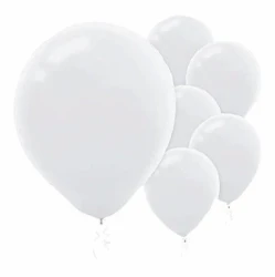 12cm White Latex Balloons 50PK  - Pack of 50