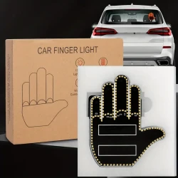 LED Illuminated Gesture Car Light with Remote - Middle Finger Road Rage Sign