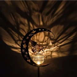 Solar-Powered Iron Moon Fairy Light - Exquisite Yard Decor for Garden Pathways & Gazebos