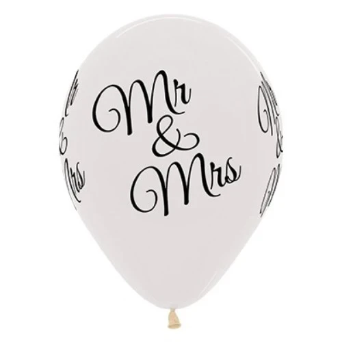 30cm Mr & Mrs Jewel Crystal Clear Latex Balloons - Pack of 6