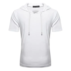 Men's Hooded Solid Short Sleeve T-Shirt