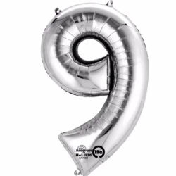 Number Nine Silver Megaloon 40cm Foil Balloon