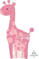 Foil Balloon - Self Sealing Supershape Safari Baby Girl Giraffe