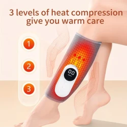 Cordless Electric Leg Massager with Heat - Air Compression for Varicose Veins, Muscle Fatigue, Swelling, and Edema