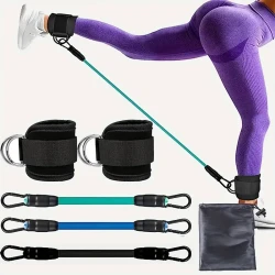 6-Piece Adjustable Ankle Resistance Bands Fitness Set