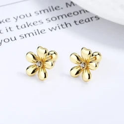 Five Petal Flower Bud Minimalist Earrings