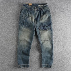 Distressed Multi-Pocket Cargo Jeans