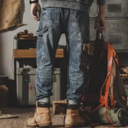 Men's Vintage Loose Panel Cargo Jeans