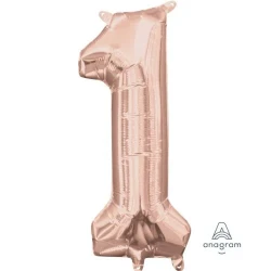 Foil Balloon - Number 1 Rose Gold - 40cm